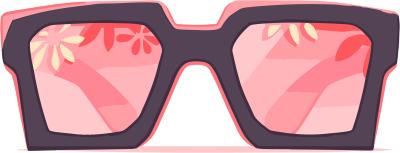 粉色唯美度假太阳眼镜艺术插图
