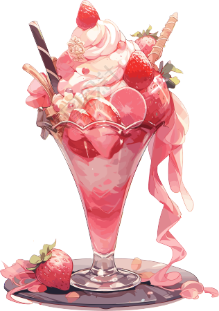 粉色复古风美味冰淇淋素材