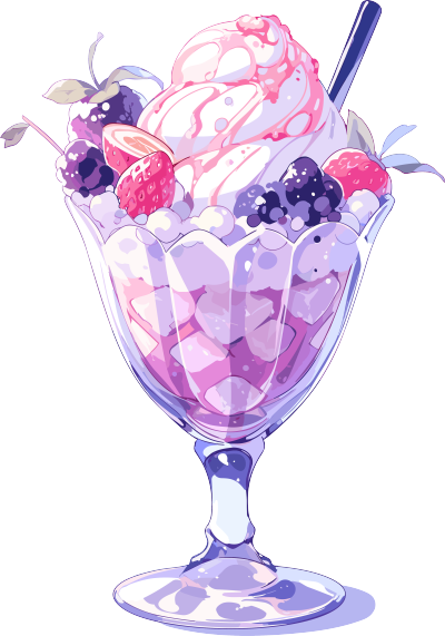紫色甜美冰淇淋小清新插图