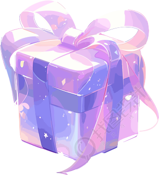 包装精美的紫色盒子插画