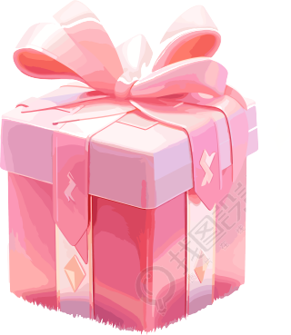 3D粉色礼品盒商业插图