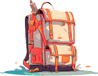 清新风格旅行背包插画