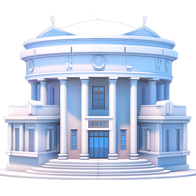3D模型银行大楼插画素材