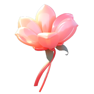 高清透明背景玫瑰3D模型插画