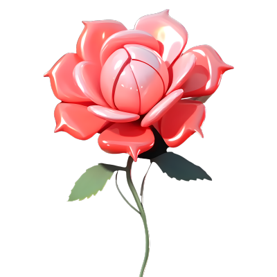 3D玫瑰花膨胀气球PNG图形素材