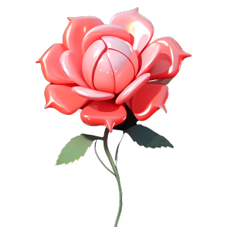 3D玫瑰花膨胀气球PNG图形素材