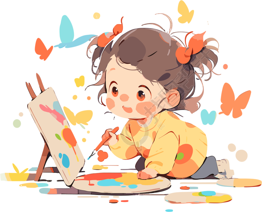 少儿涂鸦创意设计插画素材