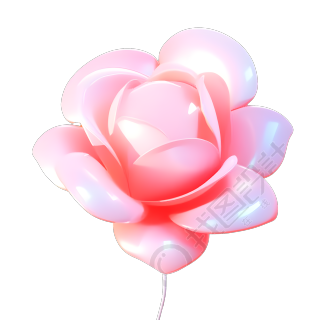 膨胀气球3D玫瑰素材PNG