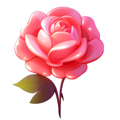 可商用唯美玫瑰花膨胀气球3D模型素材
