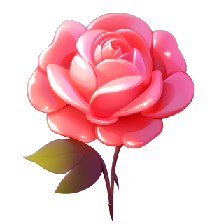 可商用唯美玫瑰花膨胀气球3D模型素材