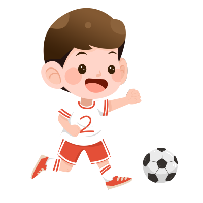 运动会足球小男孩插画素材