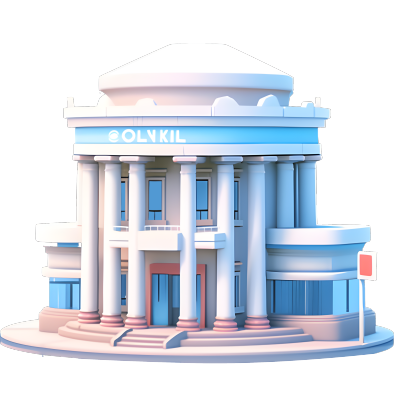 银行建筑3D立体插画设计素材