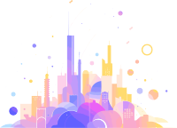 简约梦幻风格城市插画设计元素