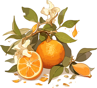 水果橙子素材插画