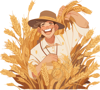 黄白色中国风大米小麦