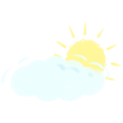 童趣风云朵和太阳插画素材