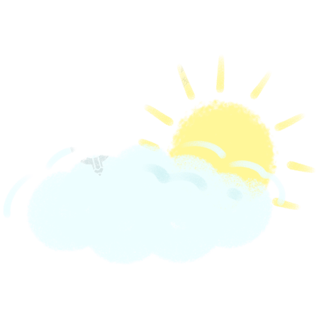 童趣风云朵和太阳插画素材