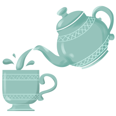 高清透明背景茶壶和茶杯PNG素材