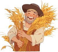 农民丰收稻谷小麦装饰背景PNG素材