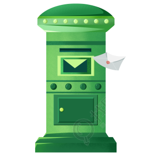 世界邮政日绿色信箱图标素材