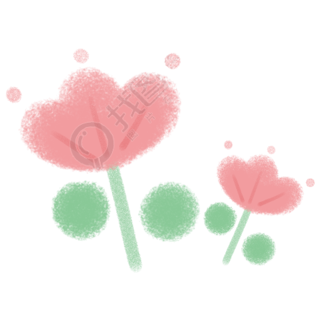 朦胧质感粉色小花透明背景插图