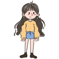 手绘可爱的小女孩童趣风插画