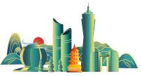 国潮风杭州城市建筑PNG插画