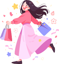 女孩购物商业插画设计素材