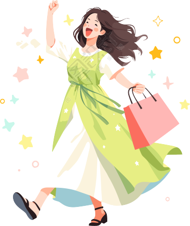 女性主题设计女性购物插画设计