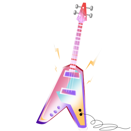 音乐乐器电子吉他手绘插画