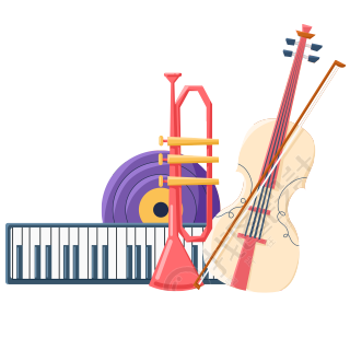 国际音乐节小提琴粉色小号商用插画