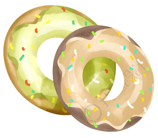 营养食谱美味的甜甜圈商用插图
