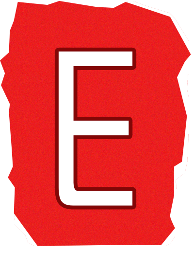 英文字母E复古贴纸插画素材