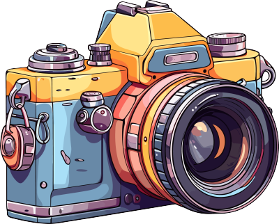可商用彩色动画相机透明背景素材