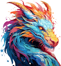缤纷抽象龙头插画设计元素