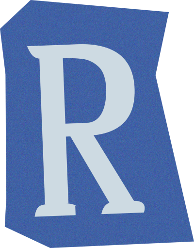 英文字母R复古贴纸插画素材