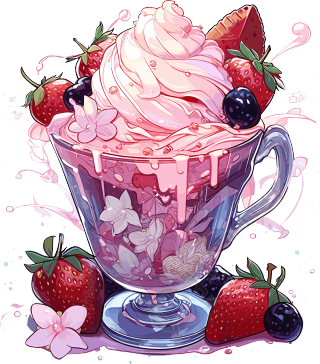 莓果冰激凌杯商用素材