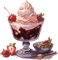 美味的巧克力草莓冰淇淋插画