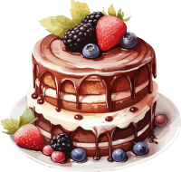 巧克力蛋糕创意插画设计元素