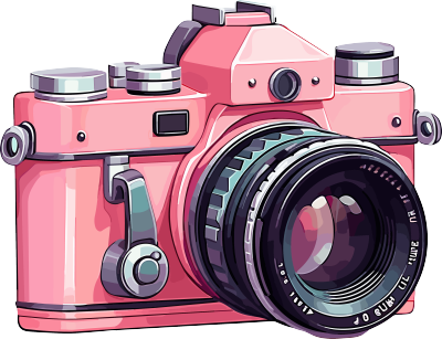 粉色卡通风格相机PNG素材