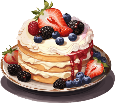 草莓树莓蛋糕插画设计元素