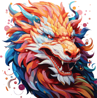 色彩渐变中国龙头商用素材