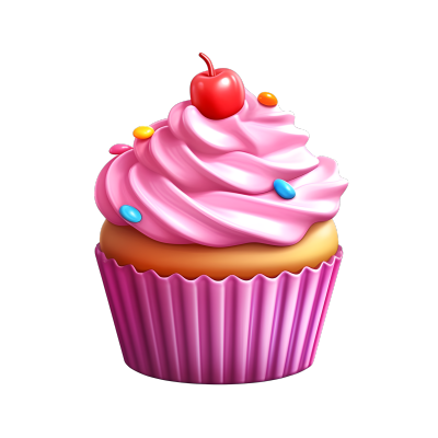 可爱甜点3D图标粉色插图