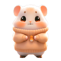 可商用3D光泽黏土动物小仓鼠插画