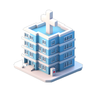 透明背景蓝色医院图标设计素材