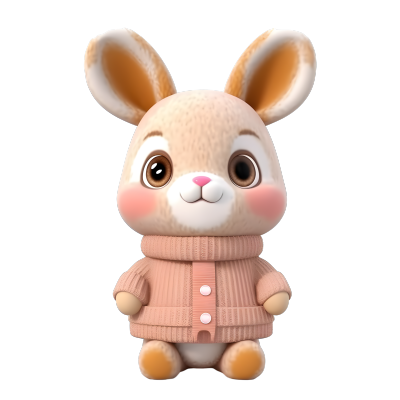 3D轻黏土小兔子萌宠插图