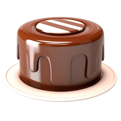 美味巧克力蛋糕3D卡通图标插图