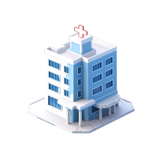 3D艺术医院模型商用插画