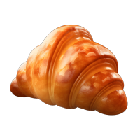 高清3D卡通牛角包PNG插画