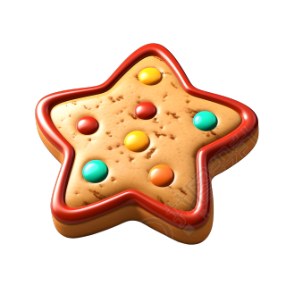 五角星饼干卡通3D素材
